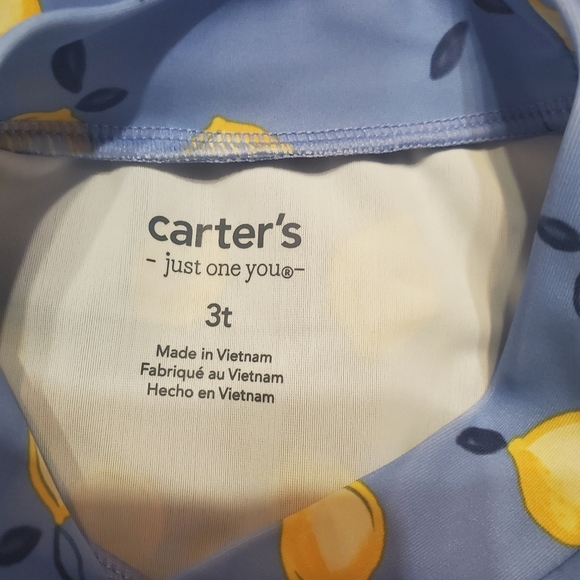 NWT Carter's Toddler Girl's Lemon Print Long Sleeve Swim Rashguard 3T - Picture 3 of 5